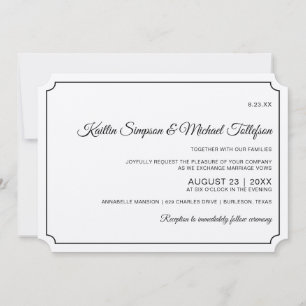 Invitaciones a la boda elegante de borde básico (K