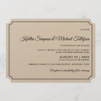 Invitaciones a la boda elegante de borde básico (K