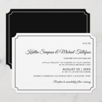 Invitaciones a la boda elegante de borde básico (n