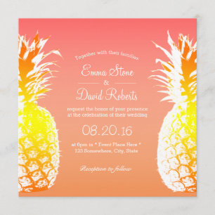 Invitaciones a la Boda Elegante de Piña Tropical