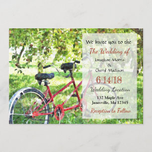 Invitaciones a la boda en bicicleta tándem