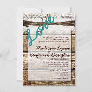 Invitaciones a la boda en el campo de la madera de