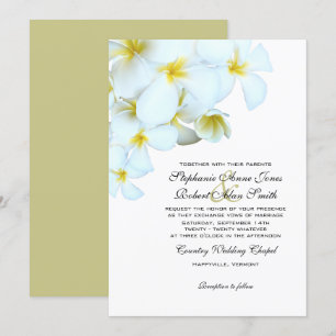 Invitaciones a la boda en la playa de Plumeria Bla
