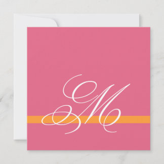 Invitaciones a la boda en monograma Swirl Pink