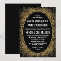 Invitaciones a la boda en negro y Relieve metaliza