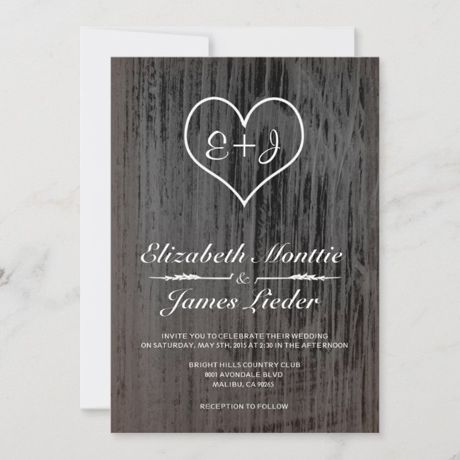 Invitaciones a la boda en países blancos y negros (Anverso)
