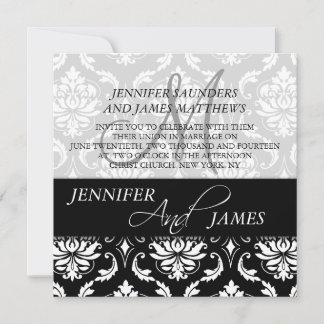 Invitaciones a la boda en un monograma de Damasco 