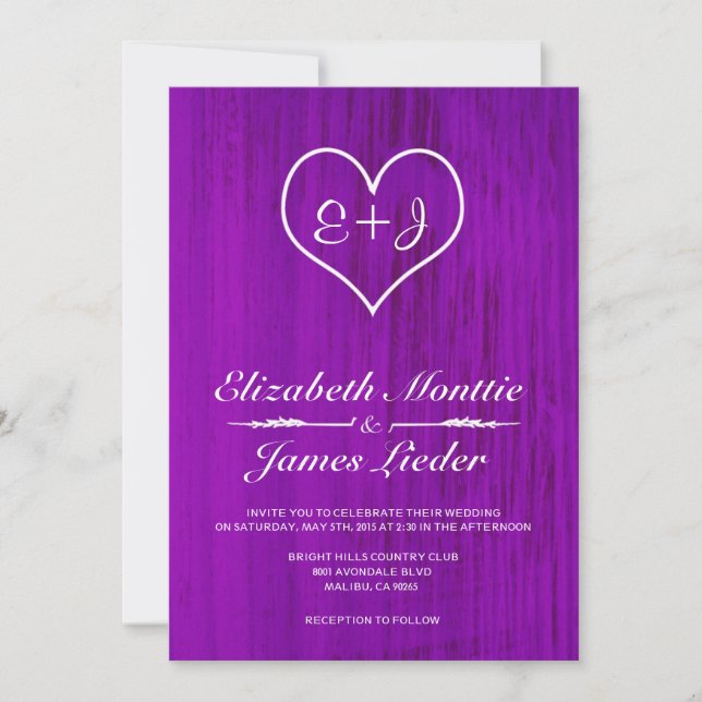 Invitaciones a la boda en un país púrpura (Anverso)