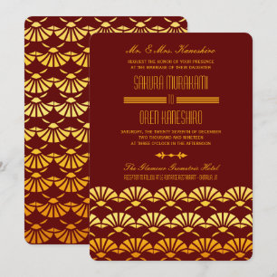Invitaciones a la boda estilo decoración Art Decó 