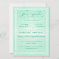 Invitaciones a la boda estilo Poster verde dulce M