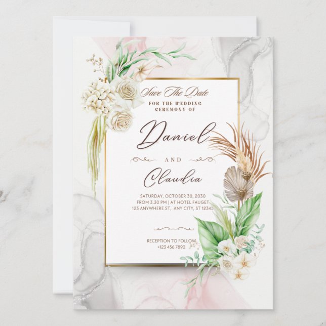 Invitaciones a la boda eterna: Estilos elegantes y (Anverso)