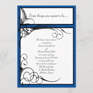 Invitaciones a la boda floral azul de Horizonte