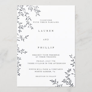 Invitaciones a la boda floral Bella Artes moderna