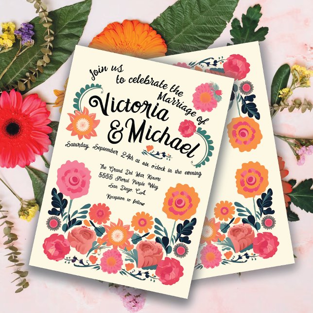 Invitaciones a la boda floral de Fiesta Folkart en (Subido por el creador)