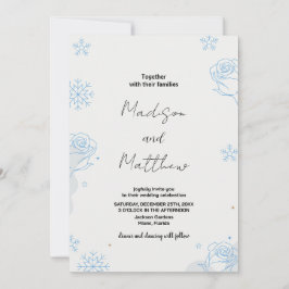 Invitaciones a la boda floral de invierno con niev