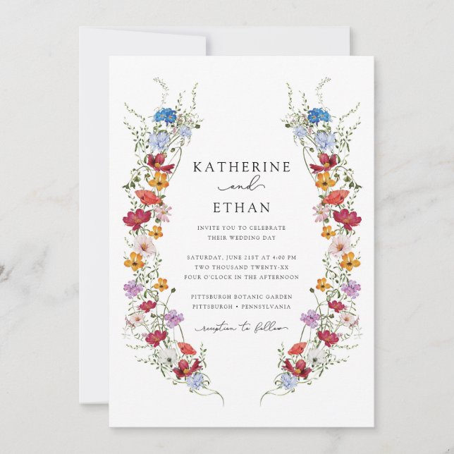 Invitaciones a la boda floral de la primavera de l (Anverso)
