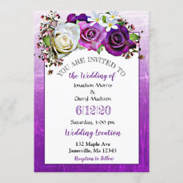 Invitaciones a la boda floral de lavanda morada Ro