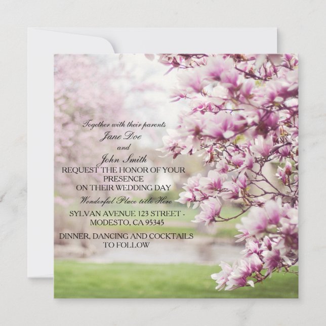 Invitaciones a la boda floral de primavera (Anverso)
