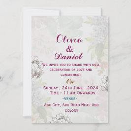 Invitaciones a la boda floral en inglés