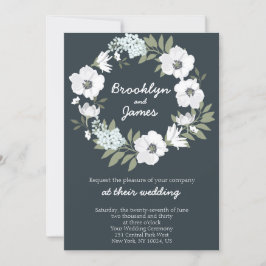 Invitaciones a la boda floral Guirnalda blanca