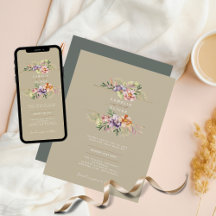 Invitaciones a la boda floral presupuestal Boho Wi