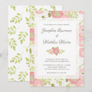 Invitaciones a la boda floral Ranunculus & Lace Pe