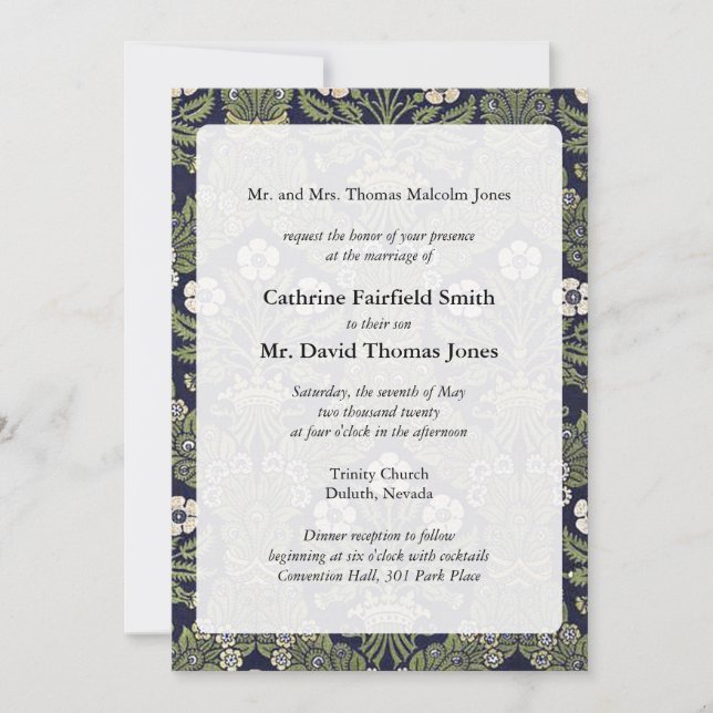 Invitaciones a la boda floral real (Anverso)