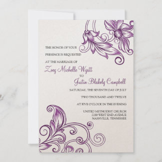 Invitaciones a la boda floral retro