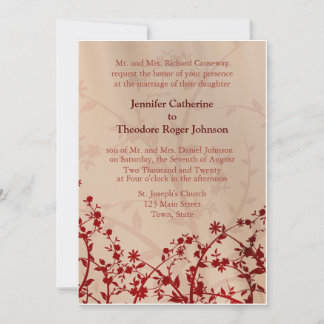 Invitaciones a la boda floral roja Flores Flores