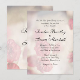 Invitaciones a la boda floral rosada