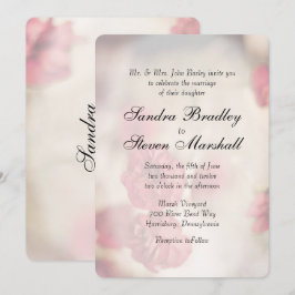 Invitaciones a la boda floral rosada