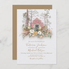 Invitaciones a la boda forestal de Woodland Barn F