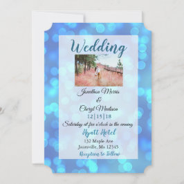 Invitaciones a la boda fotográfica de Blue Bokeh