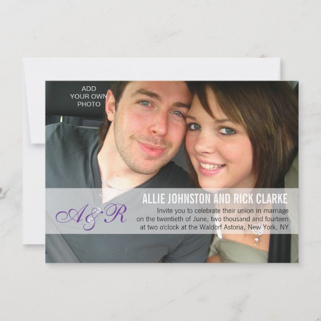 Invitaciones a la boda fotográfica de monogramas p (Anverso)