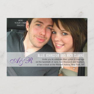 Invitaciones a la boda fotográfica de monogramas p