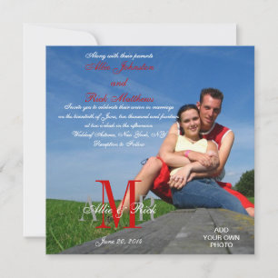 Invitaciones a la boda fotográfica Monogramas Blan
