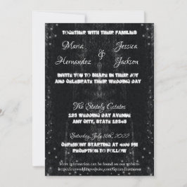Invitaciones a la boda gótica con descomposición