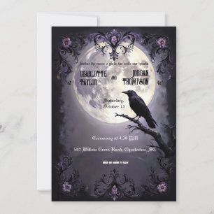 Invitaciones a la boda gótica de la luna y la aven