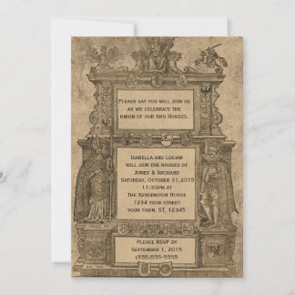 Invitaciones a la Boda Gótica de Woodcut Medieval
