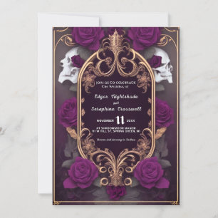 Invitaciones a la boda gótica victoriana Halloween