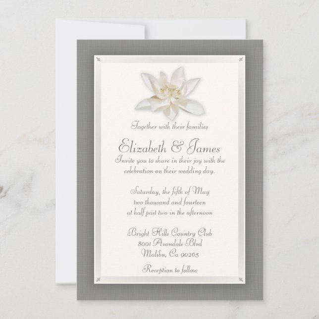 Invitaciones a la boda gris (Anverso)