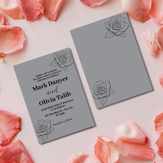 Invitaciones a la boda gris | Elegancia moderna