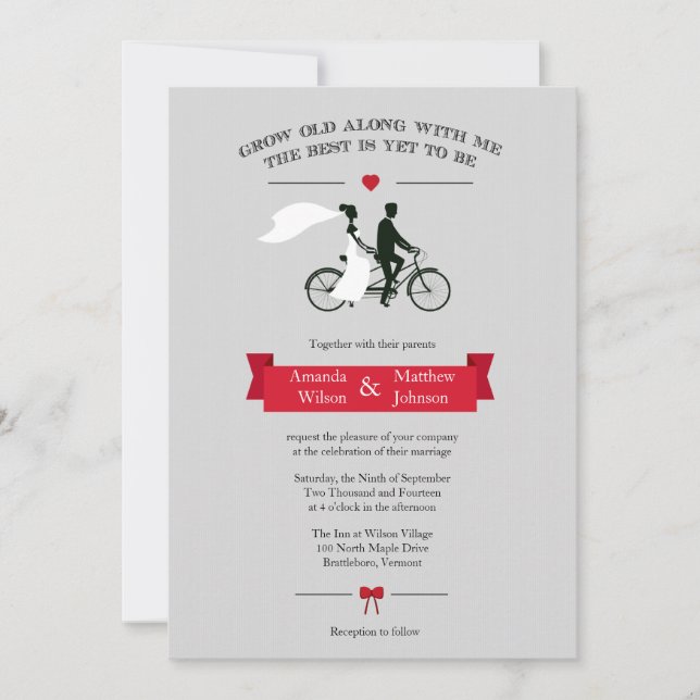 Invitaciones a la Boda Gris y a la Boda Roja (Anverso)