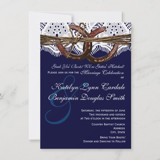 Invitaciones a la boda herradura de la Marina de G (Anverso)