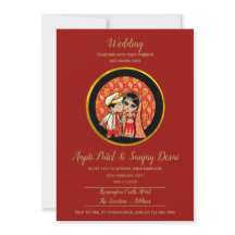 Invitaciones a la boda hindú a la pareja de Person