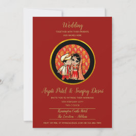 Invitaciones a la boda hindú a la pareja de Person