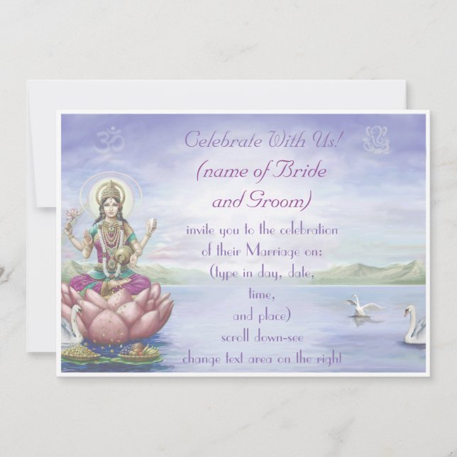 Invitaciones a la boda hindú - personalizar (Anverso)