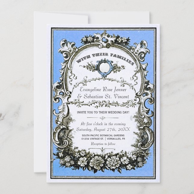 Invitaciones a la Boda Jardín de Vintage (Anverso)