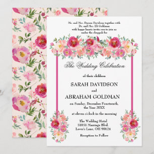 Invitaciones a la boda judía tradicional - Rosa ro