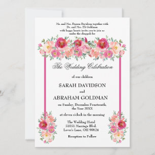 Invitaciones a la boda judía tradicional - Rosa ro
